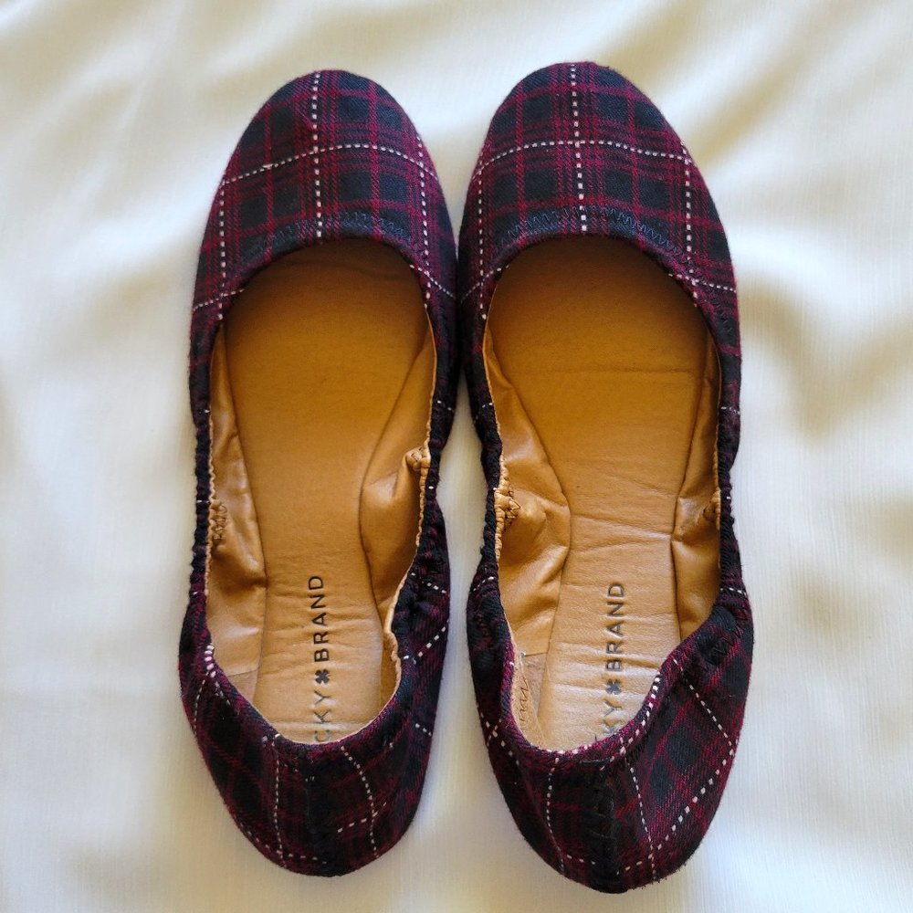 Lucky Brand Plaid Ballet Flats